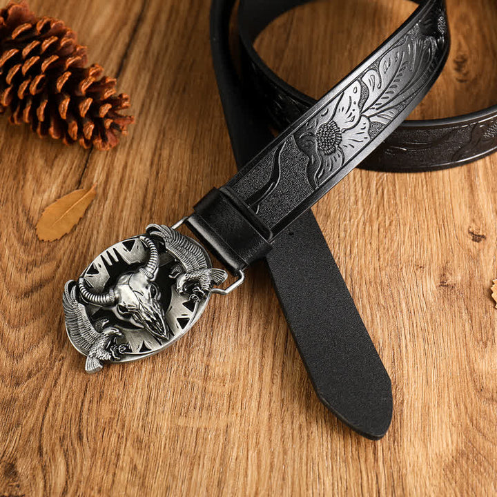 Cintura in pelle vintage Bull &amp; Dual Eagles da uomo