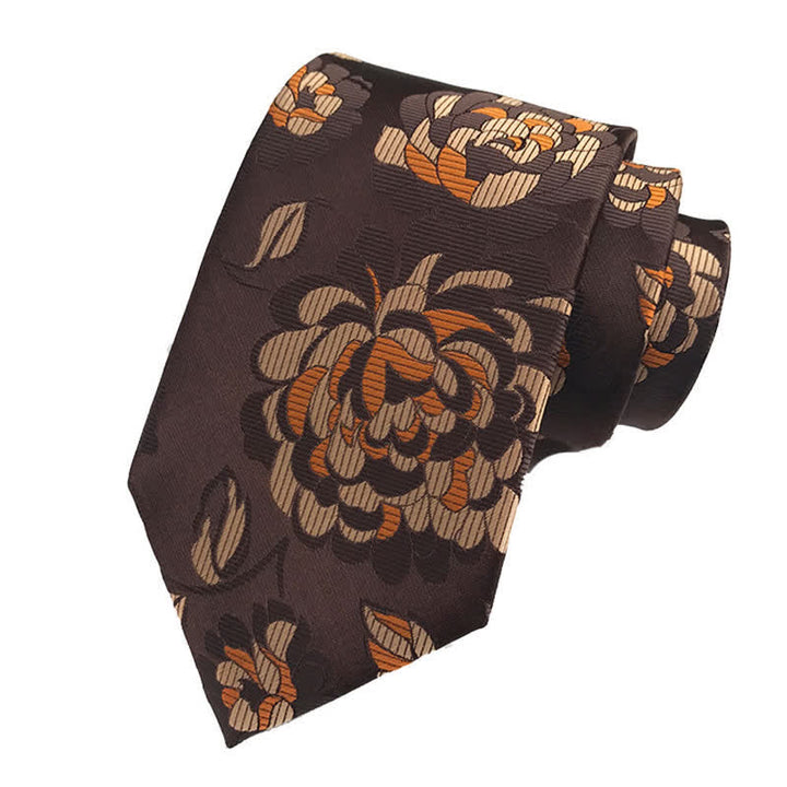 Set di 3 cravatte floreali da uomo con motivo crisantemo