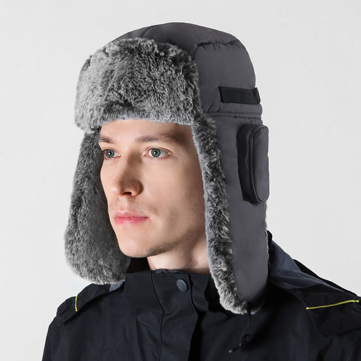 Cappello da aviatore unisex per esterni con pelliccia sintetica