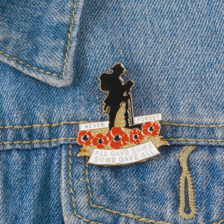 Spilla unisex commemorativa a forma di papavero, soldato britannico