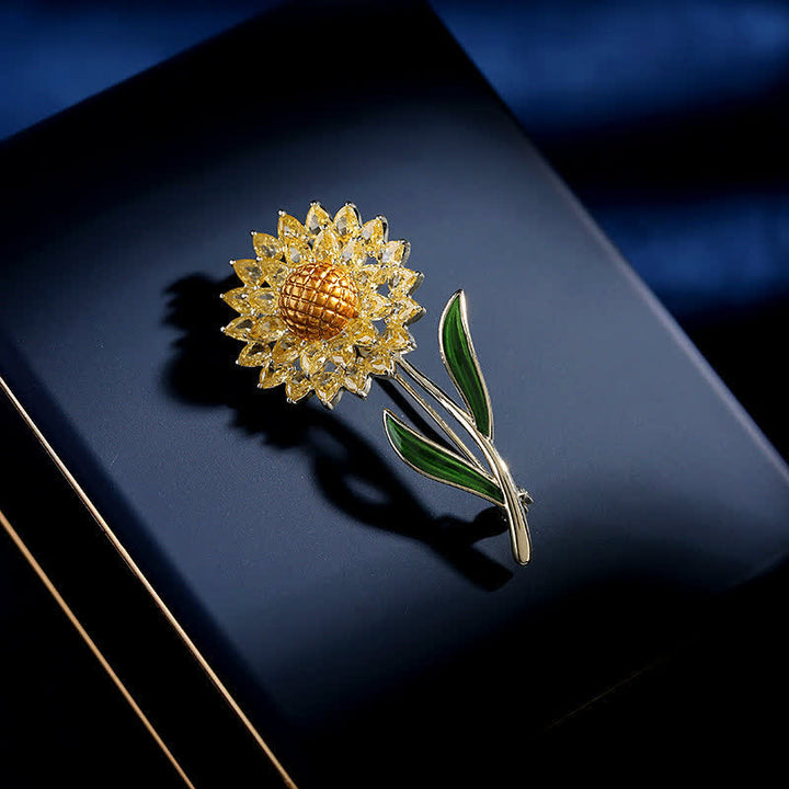 Spilla Girasole in Oro da Donna