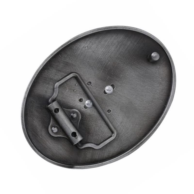 Cintura in pelle con fibbia a testa di cervo nera fai da te da uomo - image 1