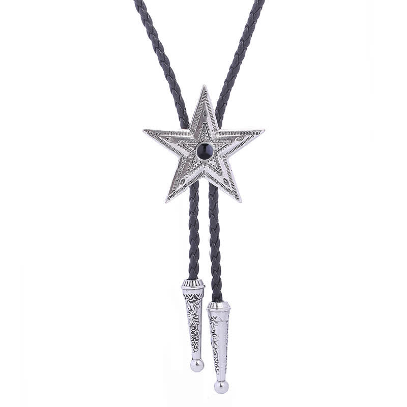 Collana con ciondolo a forma di stella in pietra naturale vintage Bolo Tie