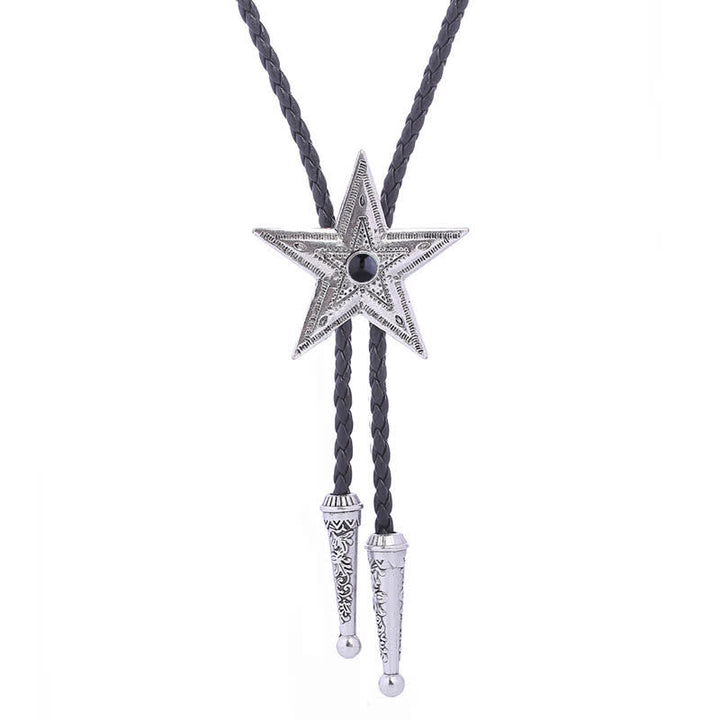 Collana con ciondolo a forma di stella in pietra naturale vintage Bolo Tie