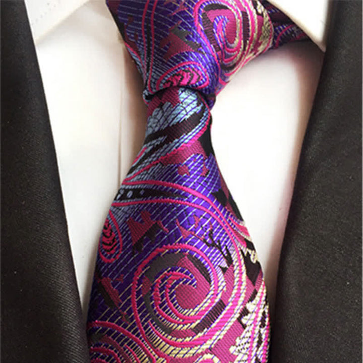 Cravatta Paisley distintiva da uomo in magenta
