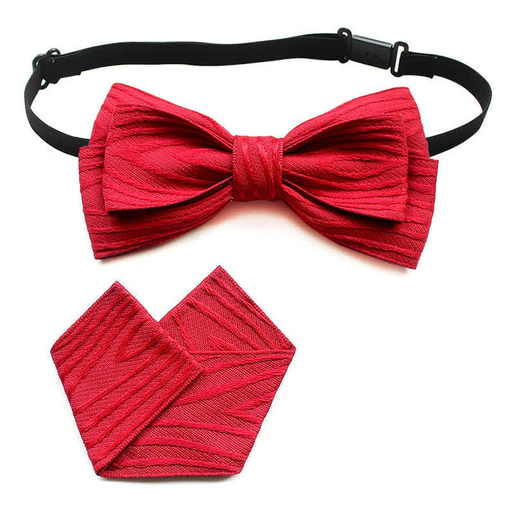 Set di 2 papillon a righe plissettate da uomo - Rosso plissettato - image 11