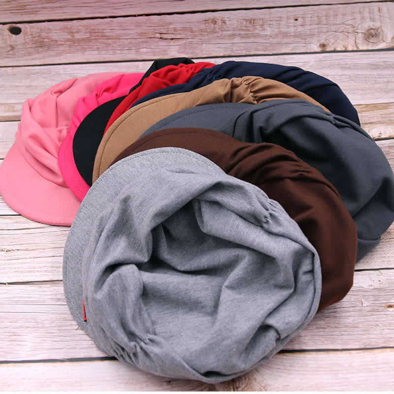 Cappello da baseball plissettato con tesa morbida da donna
