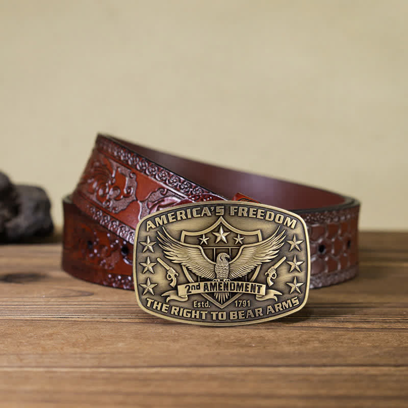 Cintura in pelle con fibbia America's Freedom Eagle fai da te da uomo