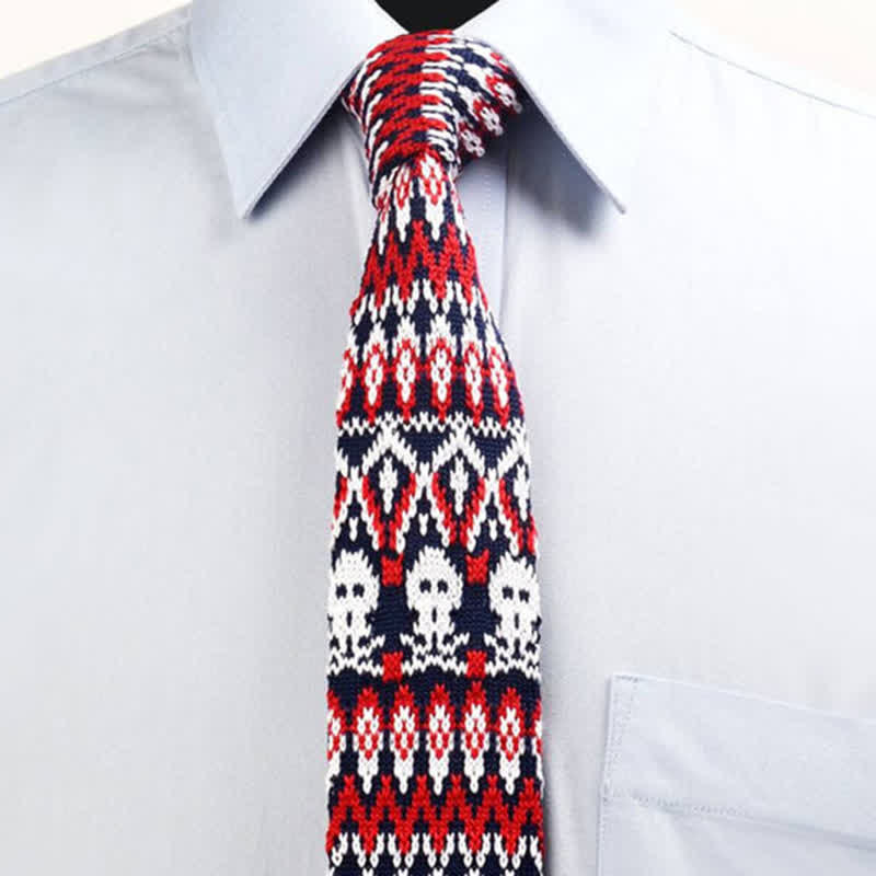 Cravatta sottile esotica in maglia da uomo