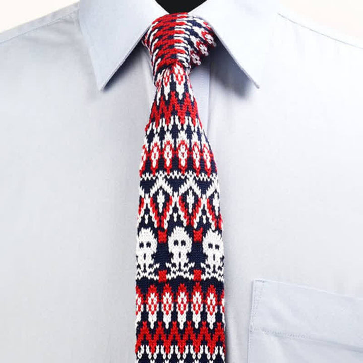 Cravatta sottile esotica in maglia da uomo