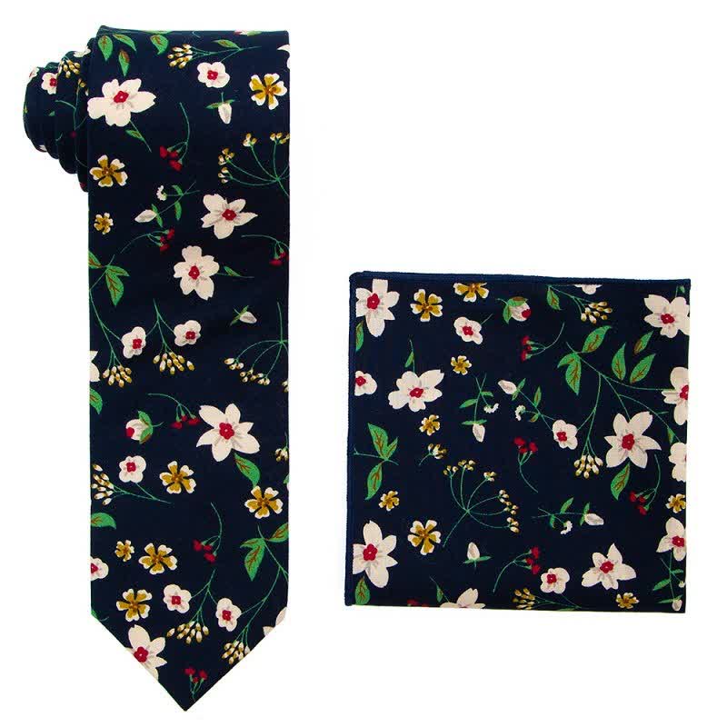 Set di 2 cravatte floreali da uomo con motivo letterario