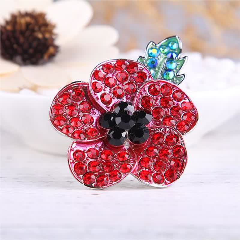 Spilla da donna con papavero rosso splendido
