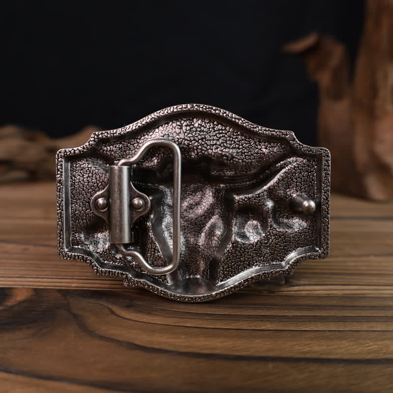 Cintura in pelle con fibbia a forma di toro Longhorn Domineering fai da te da uomo