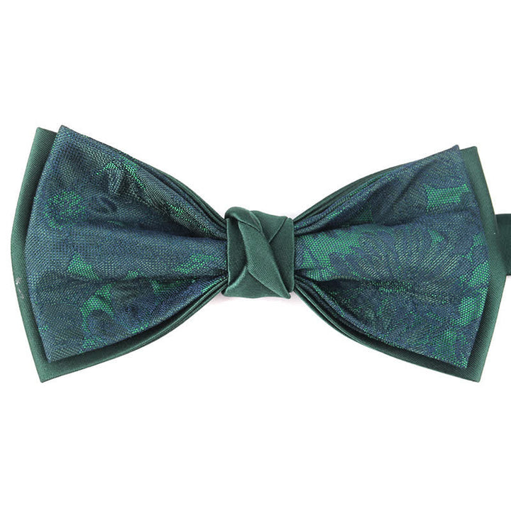Papillon elegante da uomo con motivo floreale botanico - Verde #2 - image 11