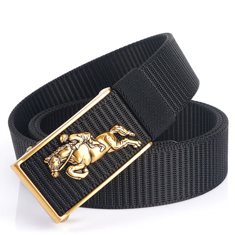 Cintura in nylon per equitazione da uomo - Nero / Oro - 48" - image 7