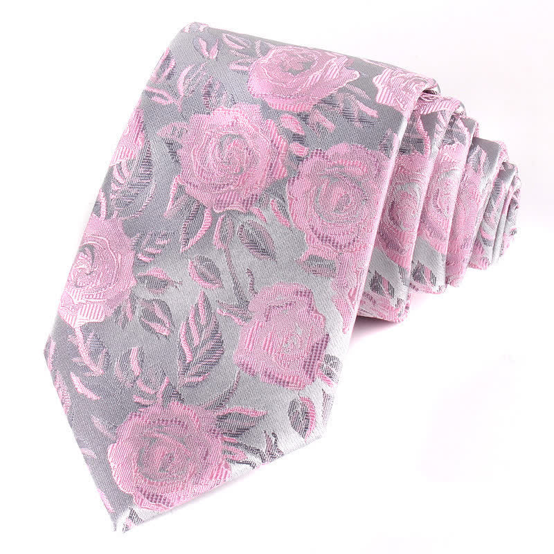 Cravatta elegante da uomo con foglie di rose