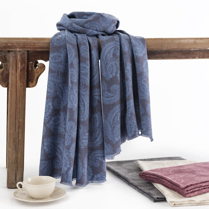Sciarpa corta con nappe Paisley autunno inverno da donna
