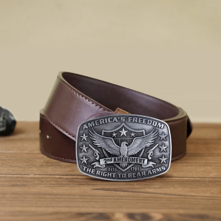 Cintura in pelle con fibbia America's Freedom Eagle fai da te da uomo
