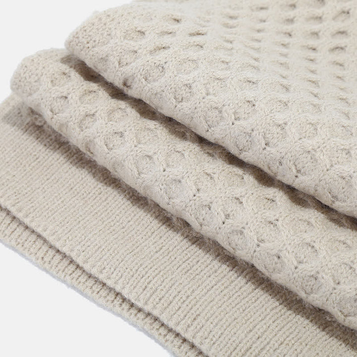 Set di 3 cappelli, sciarpe e guanti lavorati a maglia incrociati da donna