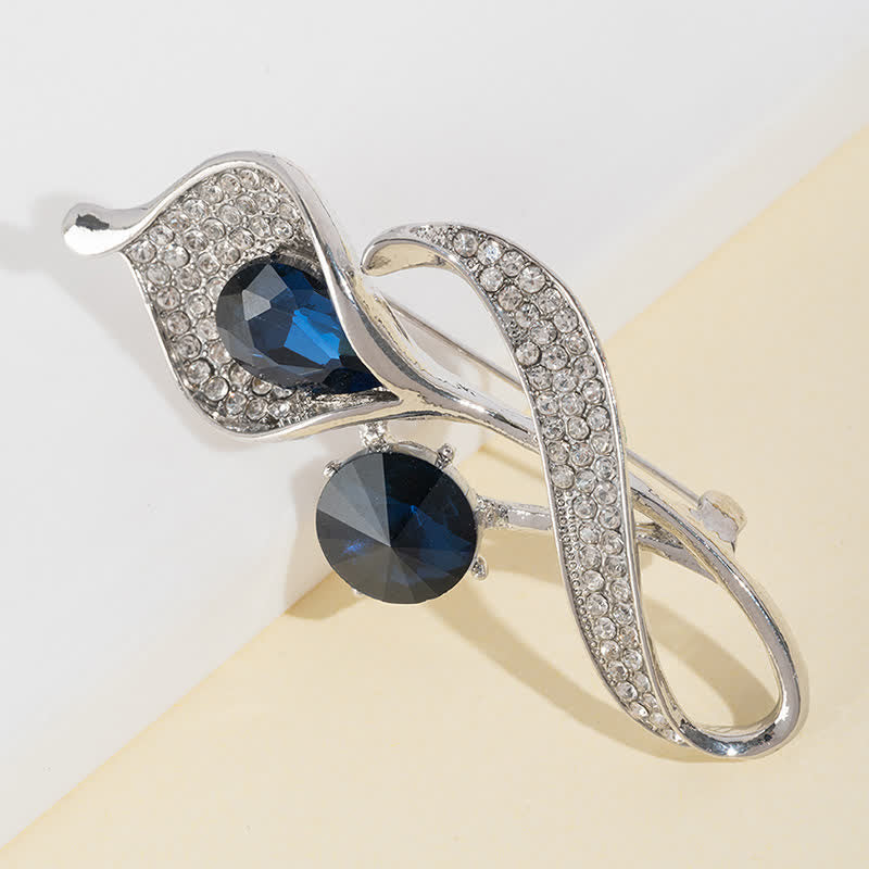 Spilla floreale blu lucida da donna