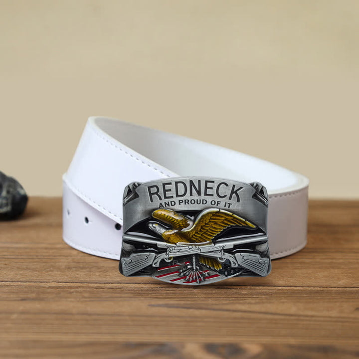 Cintura in pelle con fibbia aquila smaltata Redneck fai da te da uomo