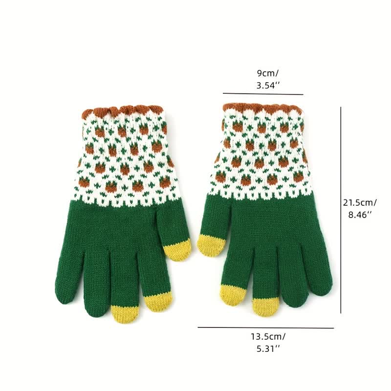 Guanti da giardinaggio con dita intere da donna, in maglia, con touch screen