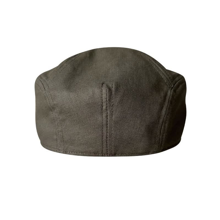 Berretto piatto traspirante verde militare in lino - image 7