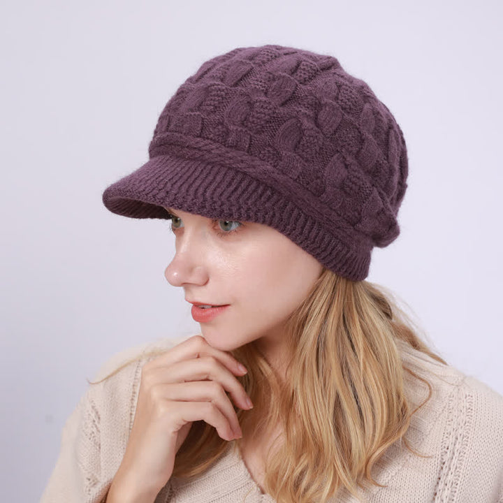 Cappello con visiera e fodera soffice e soffice da donna