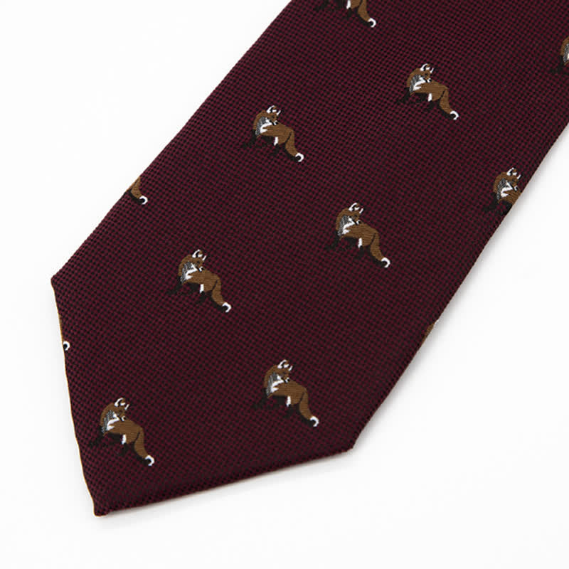 Cravatta da uomo bordeaux "Prowling Little Foxes"