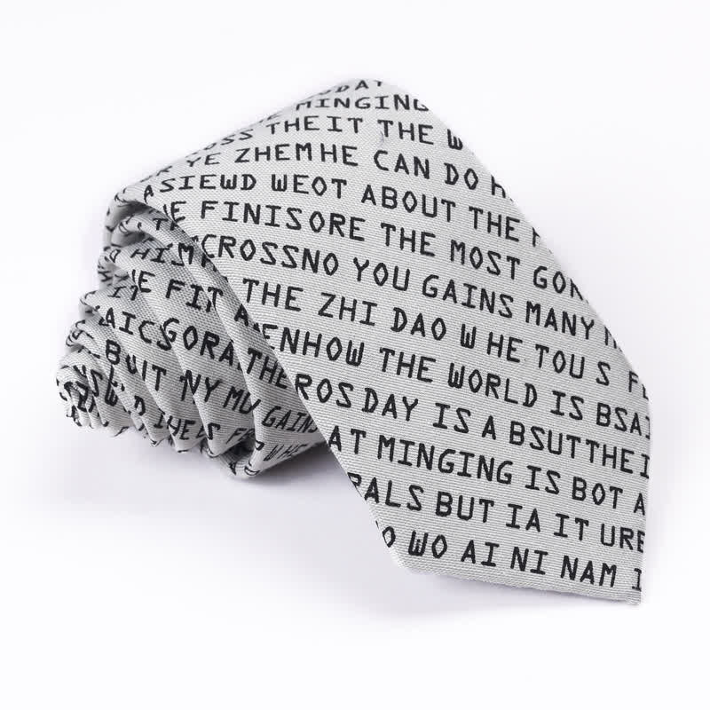 Cravatta casual creativa da uomo con lettere inglesi
