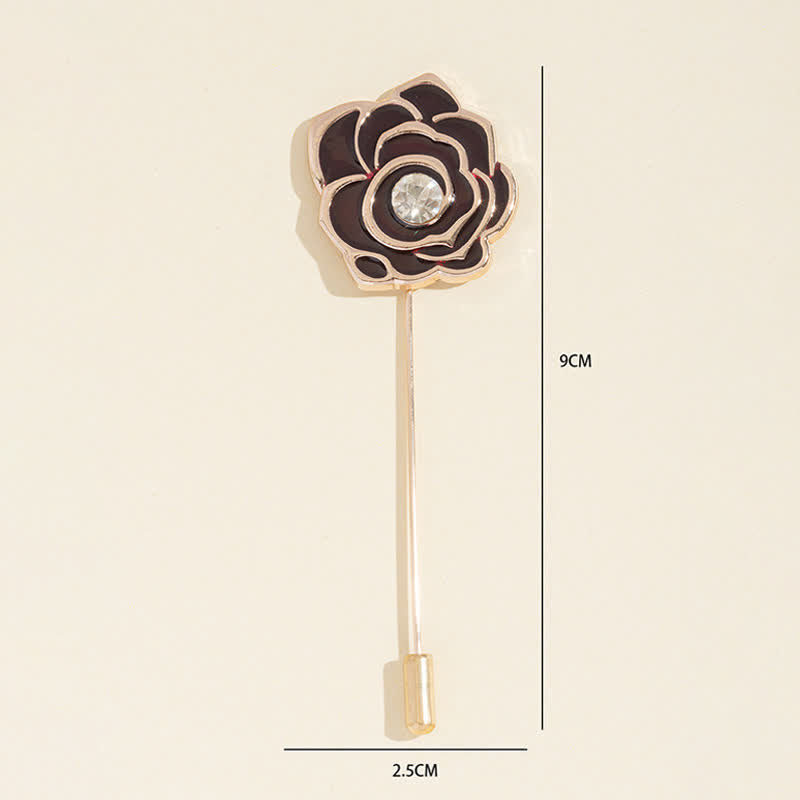 Spilla da donna con fiore di rosa nera