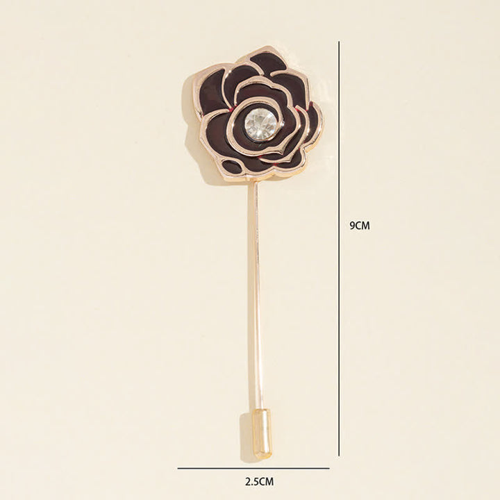 Spilla da donna con fiore di rosa nera