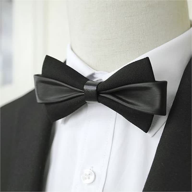 Papillon in pelle PU bicolore da uomo