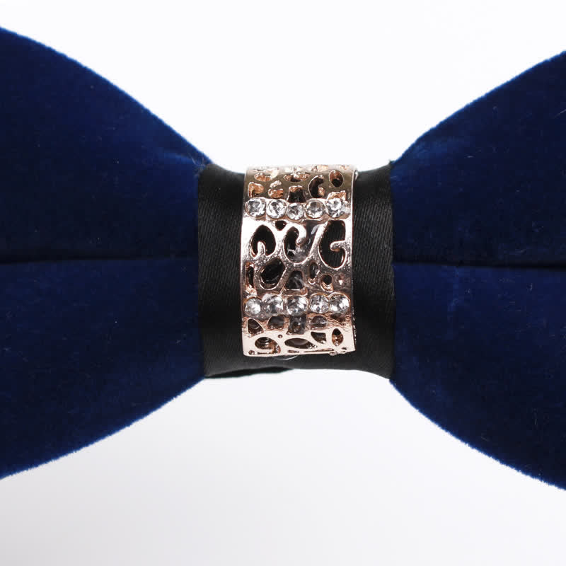 Papillon in velluto patchwork con strass da uomo