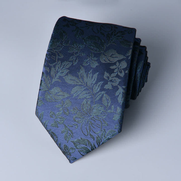 Cravatta botanica con foglie novità da uomo MidnightBlue