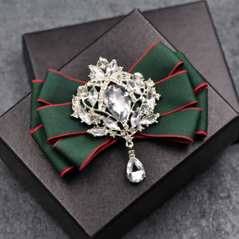 Set di 3 papillon con spilla e strass a righe