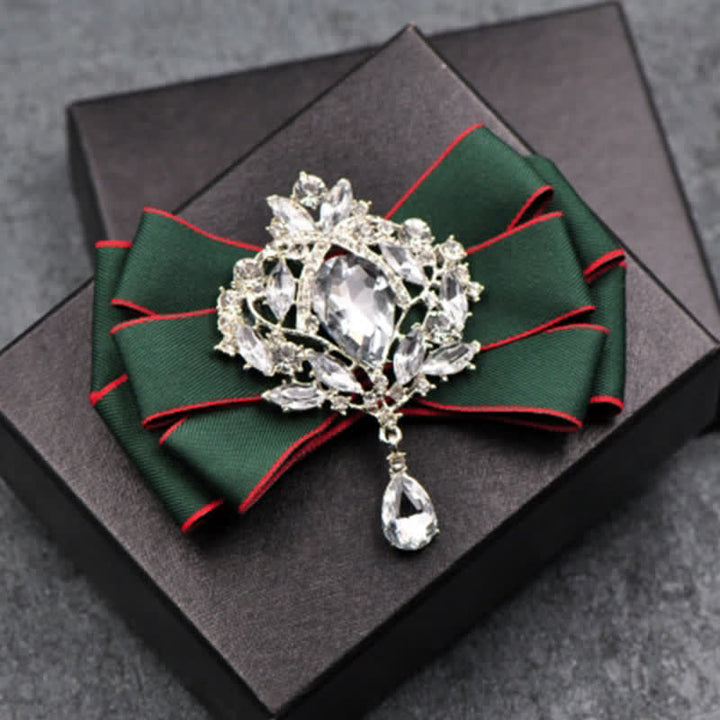 Set di 3 papillon con spilla e strass a righe