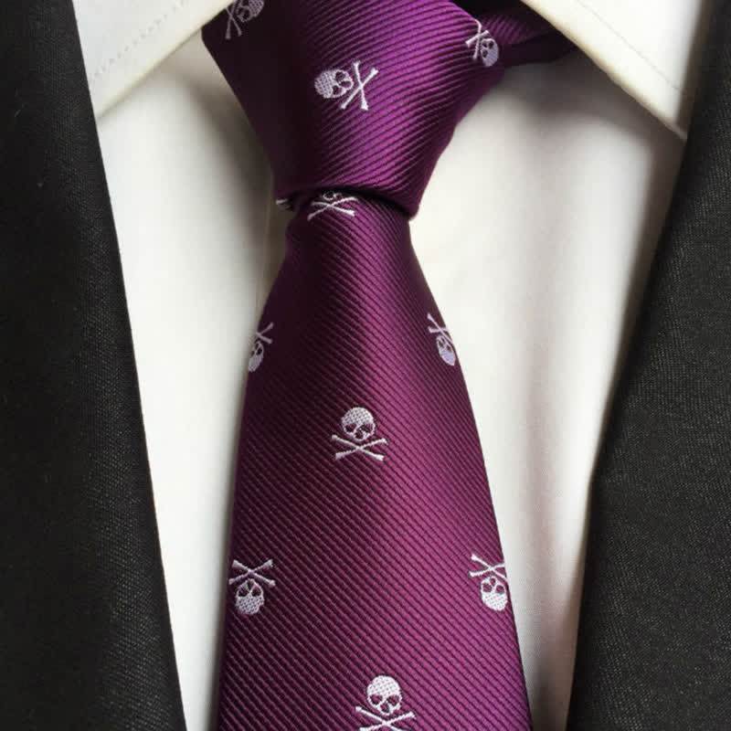 Cravatta da uomo con scheletro e ossa incrociate di Halloween - image 8