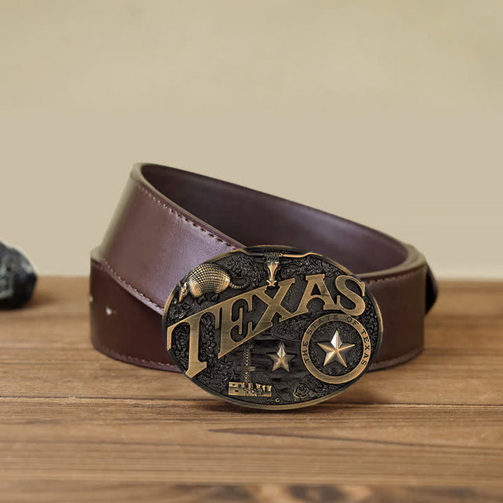Cintura in pelle con fibbia Texas State Heritage Attitude fai da te da uomo
