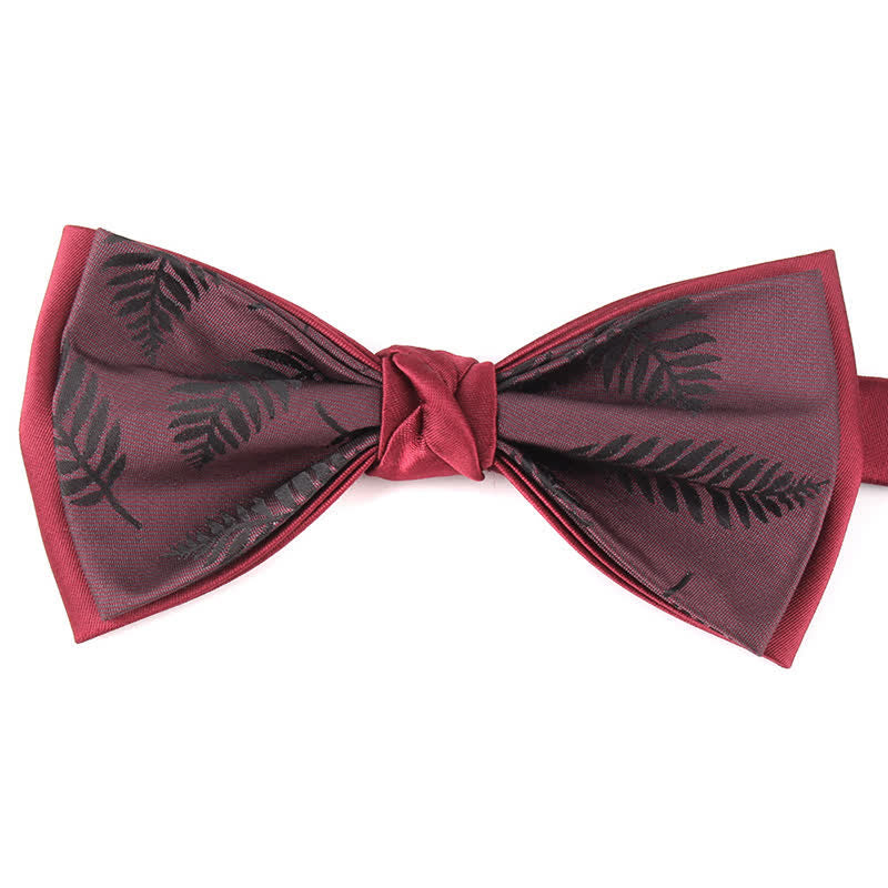 Papillon elegante da uomo con motivo floreale botanico - Rosso #5 - image 10