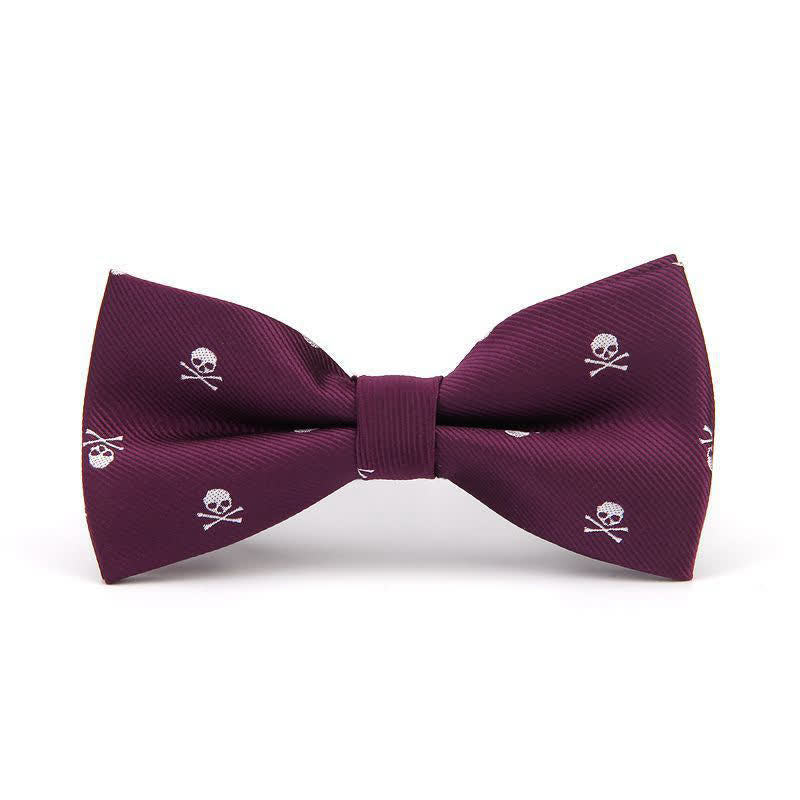 Papillon da uomo con ossa incrociate e scheletro di Halloween - Viola - image 7