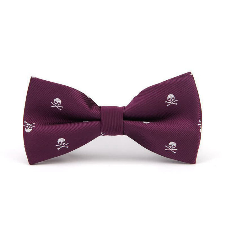 Papillon da uomo con ossa incrociate e scheletro di Halloween - Viola - image 7