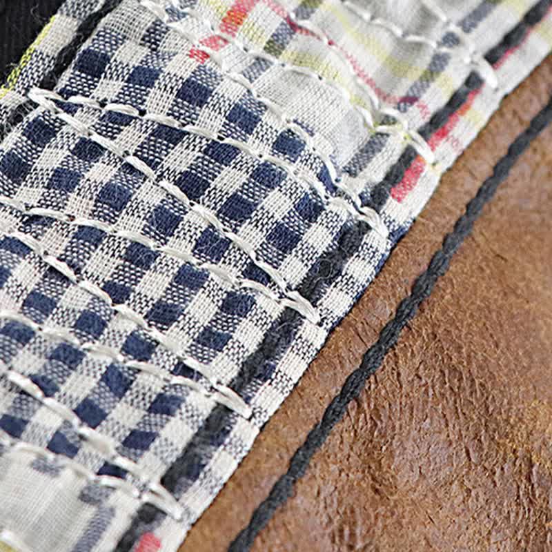 Berretto piatto da tassista con patchwork cucito