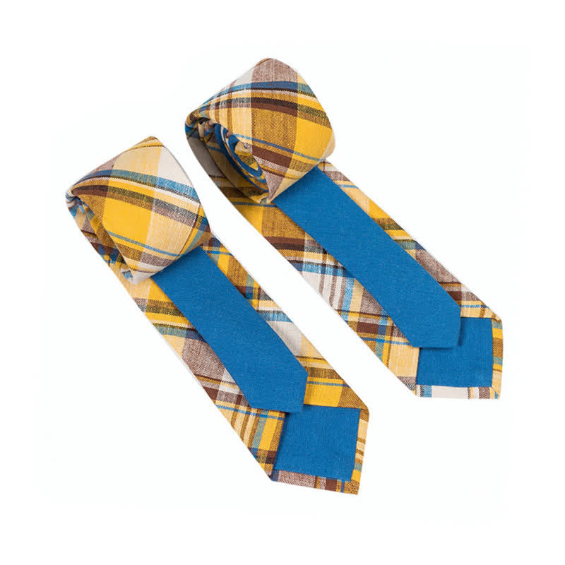Cravatta da uomo con motivo patchwork floreale a quadri