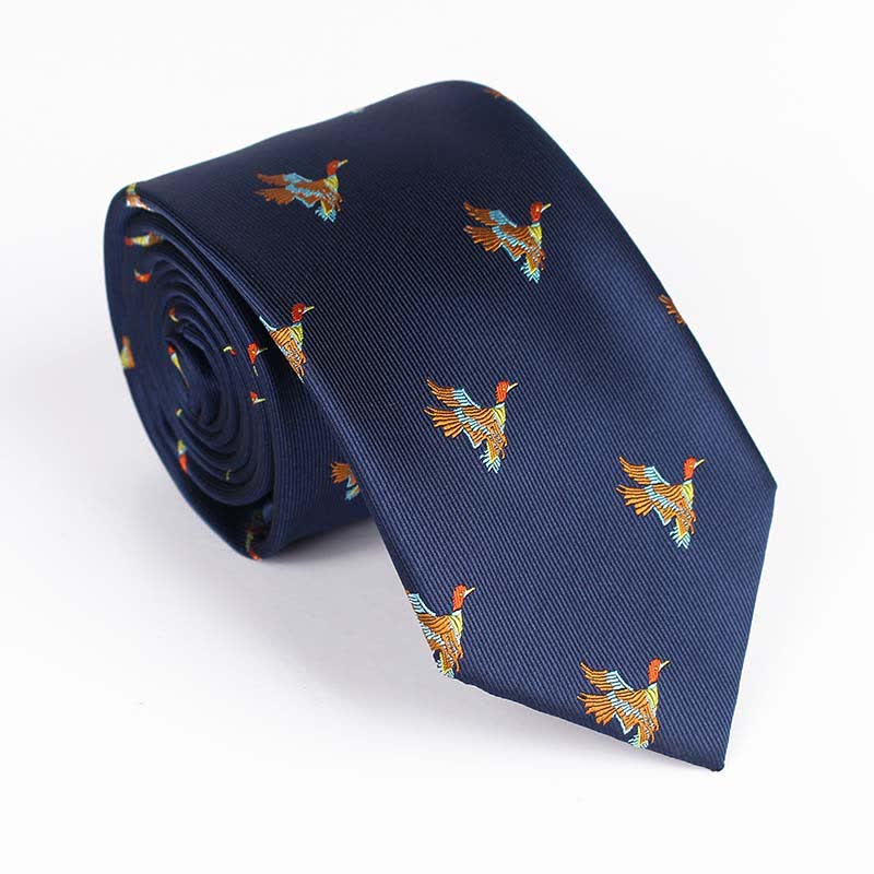 Cravatta ricamata con uccello volante da uomo 