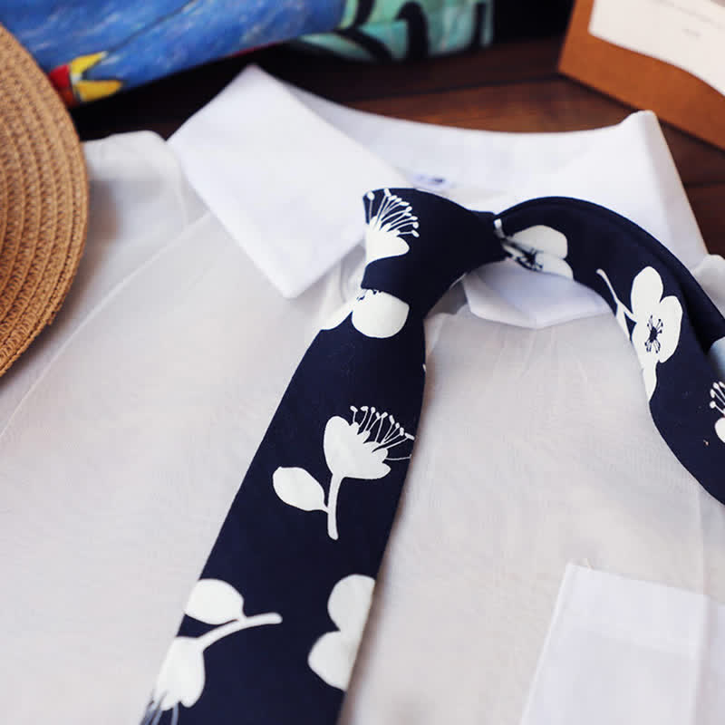 Cravatta sottile elegante floreale da uomo