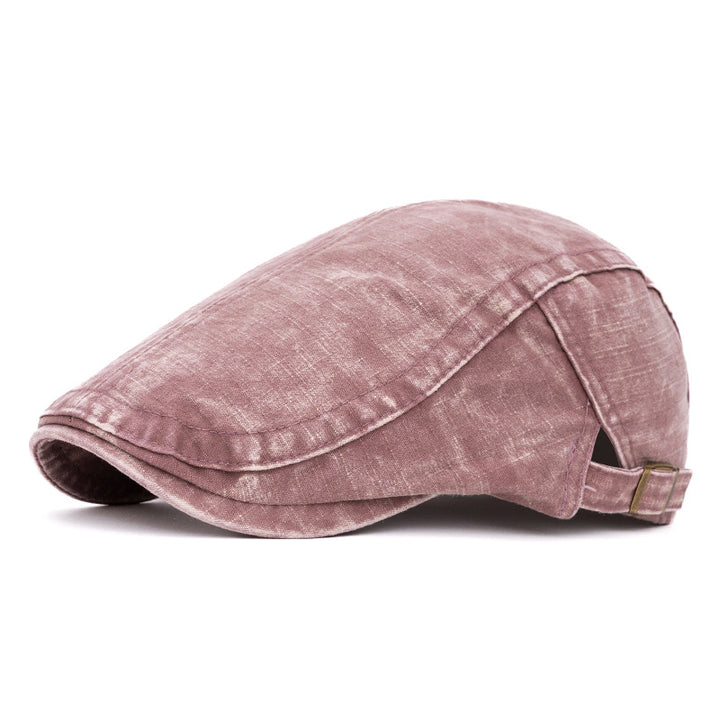 Berretto in puro cotone lavato in stile britannico primaverile ed estivo - Rosa - Regolabile (22"-24") - image 11