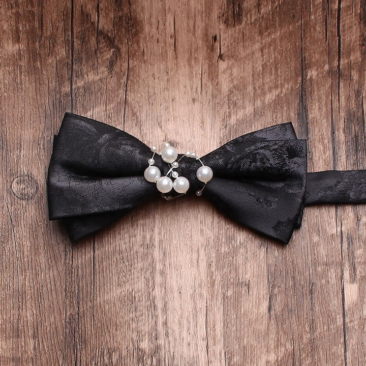 Papillon da uomo con perle nere