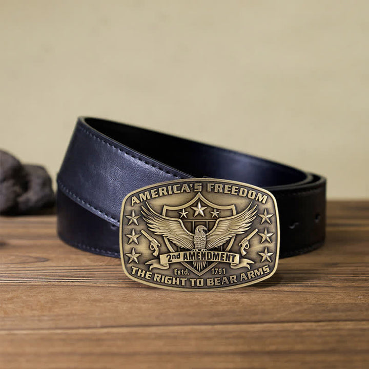 Cintura in pelle con fibbia America's Freedom Eagle fai da te da uomo