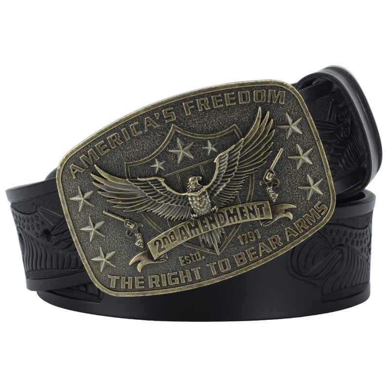 Cintura in pelle retrò da uomo con aquila America's Freedom